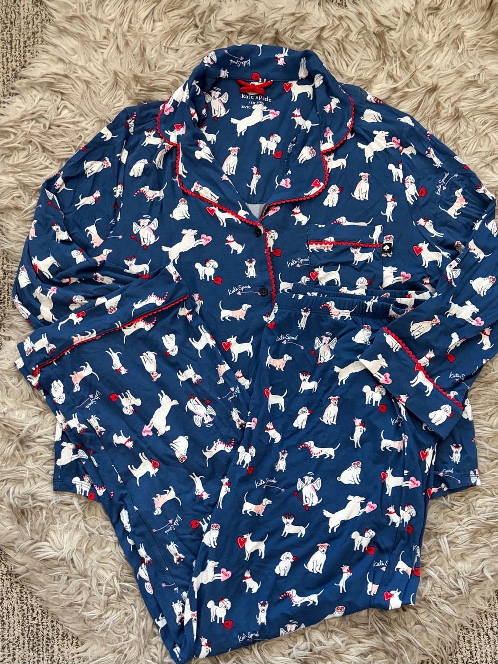 NWT Kate Spade Puppy Love Pajama Set - Picture 6 of 12